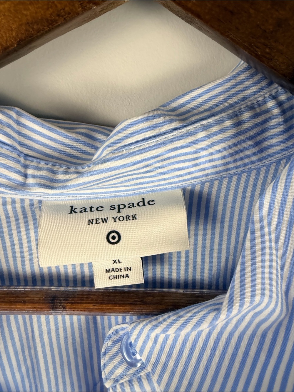 Kate Spade New York x Target - Ribbon Short Sleeve Midi Dress Blue White XL - Picture 3 of 6